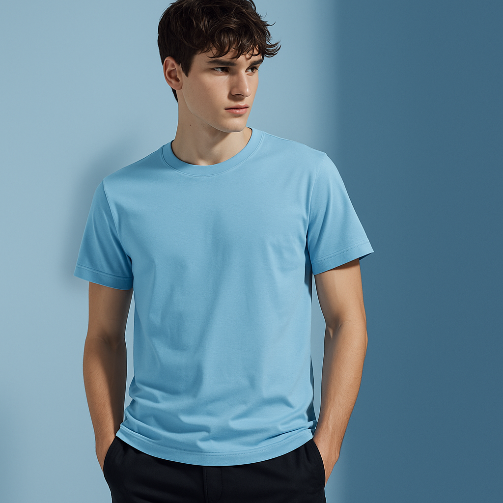 Baby Blue Regular Basic T-Shirt
