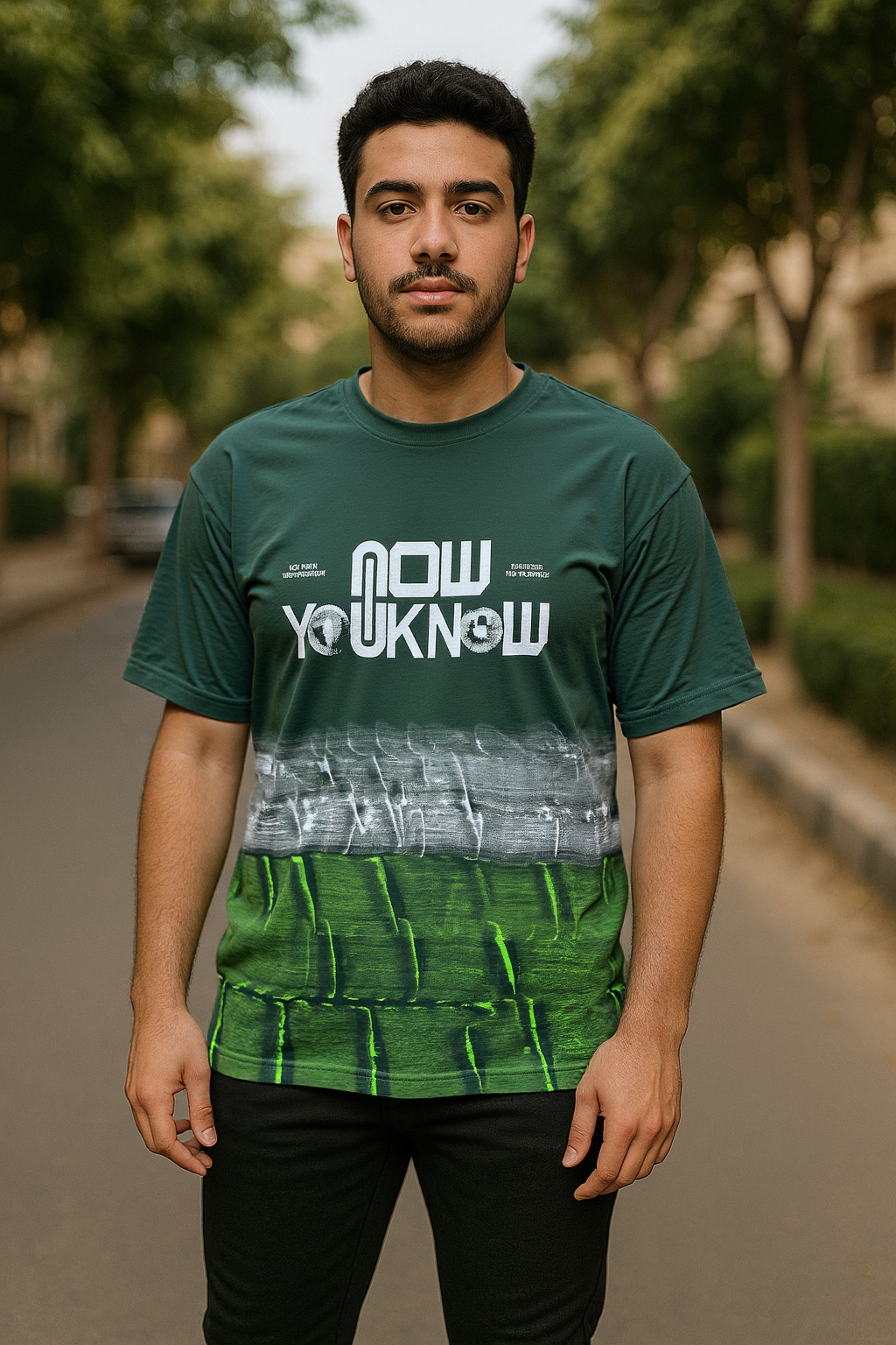 Forest green Now Printed Oversize T-Shirt