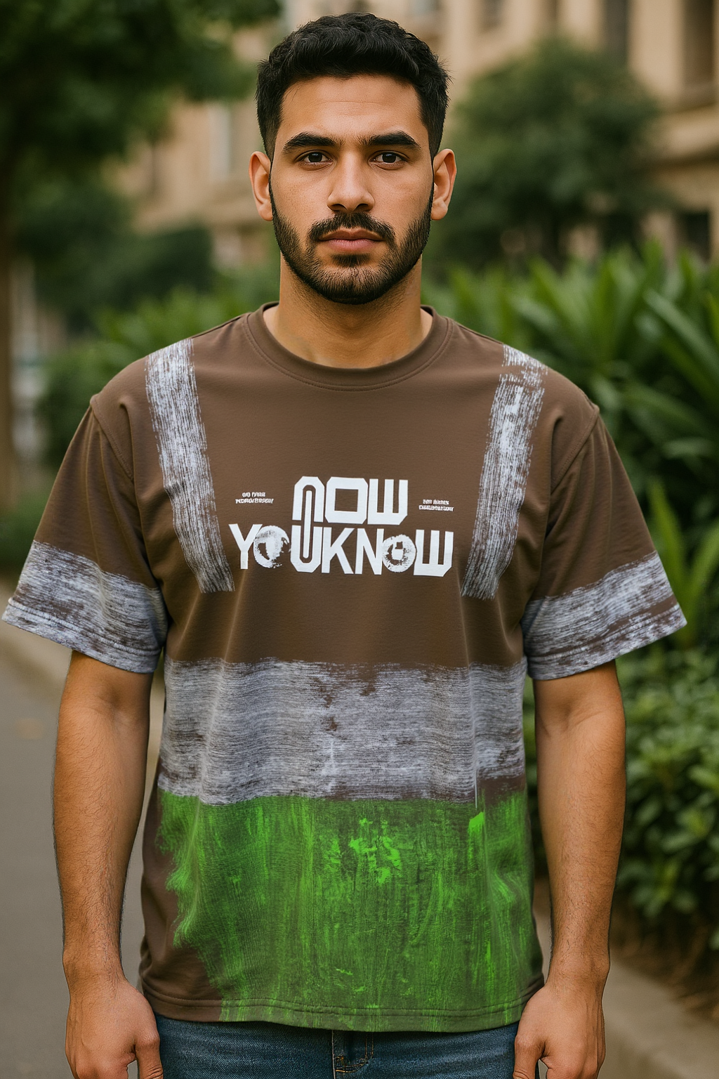 Brown Now Printed Oversize T-Shirt