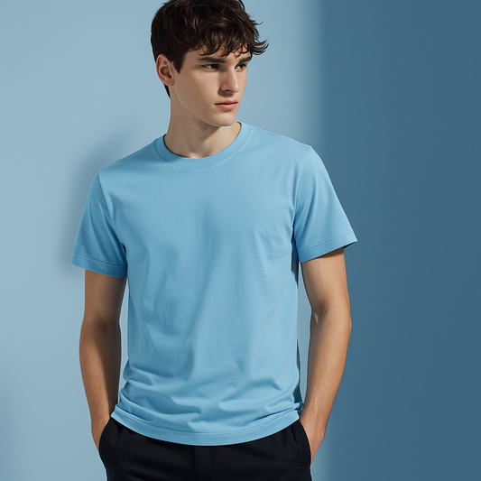 Baby Blue Regular Basic T-Shirt