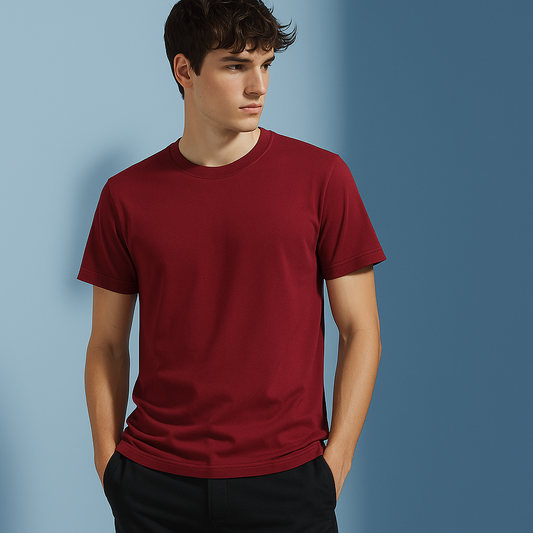 burgundy Regular Basic T-Shirt