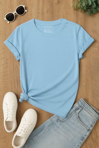 Baby Blue Regular Basic T-Shirt