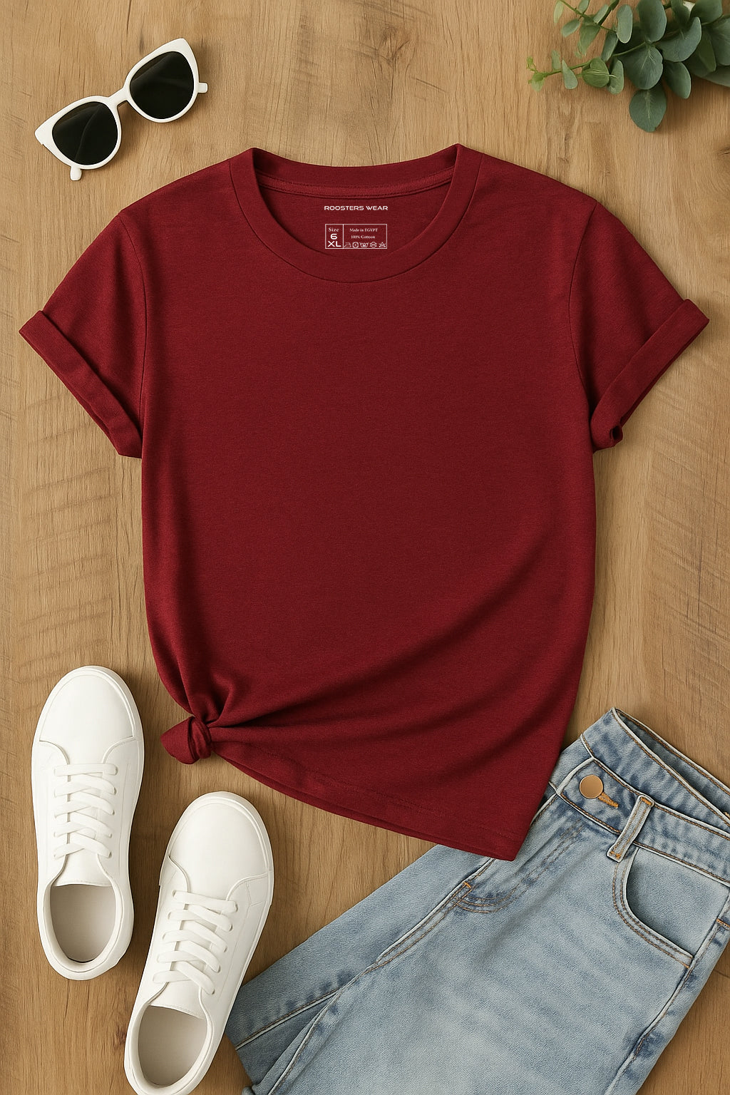 burgundy Regular Basic T-Shirt