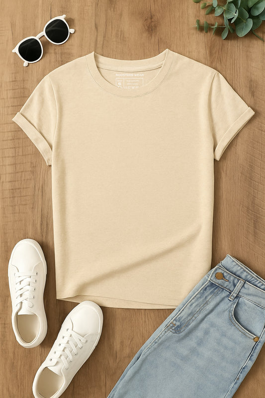 Beige Regular Basic T-Shirt