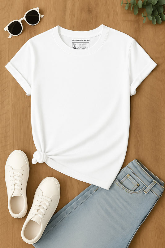 White Regular Basic T-Shirt
