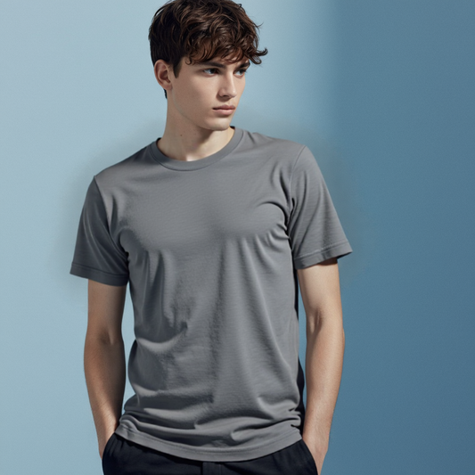 Dark Grey Regular Basic T-Shirt