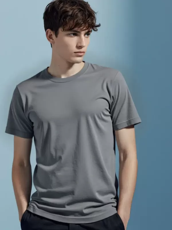 Dark Grey Regular Basic T-Shirt
